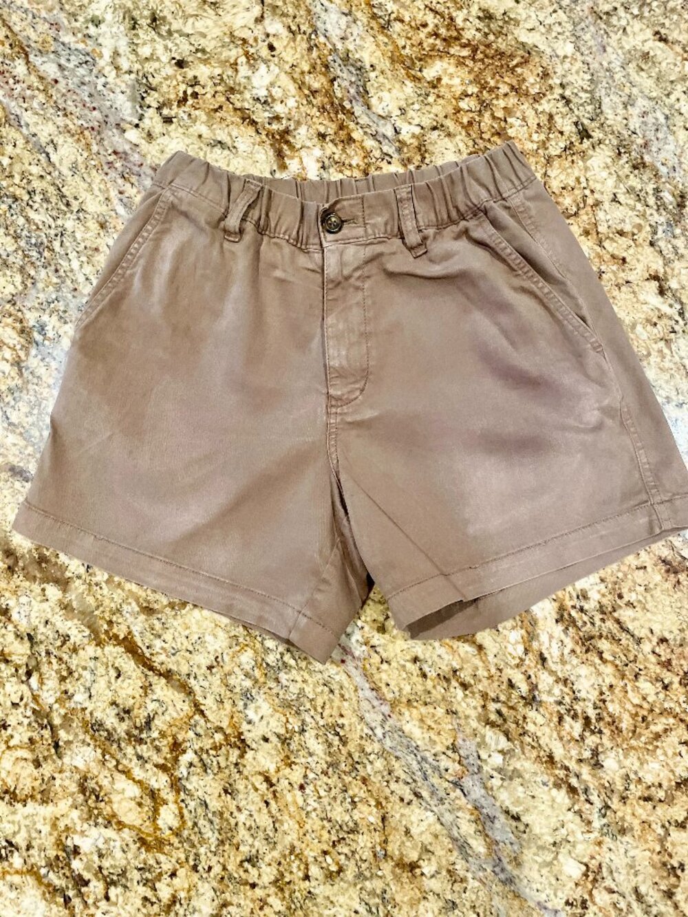 Bearbottom Clothing Tan Chino Shorts Elastic Waist Medium 5.5” Inseam Hiking